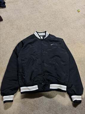 Nike Therma-FIT Authentics Men's Dugout Varsity Jacket Black White